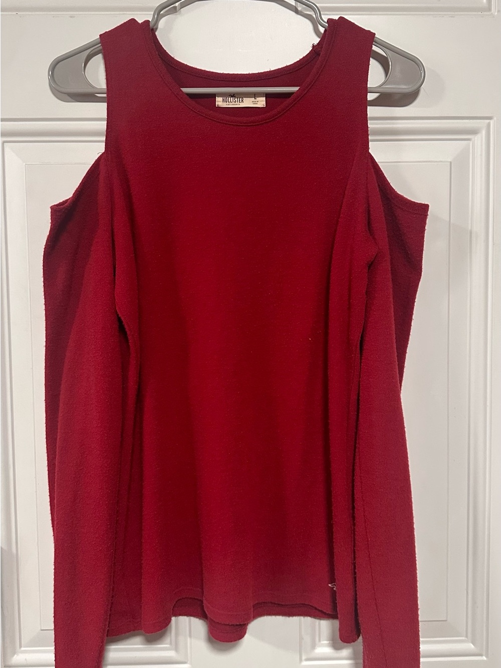Hollister Red Cold-Shoulder Top